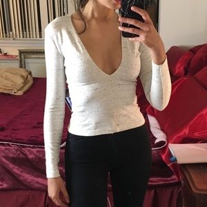 Grey/White low cut American Apparel Top
